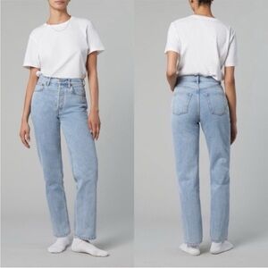 Women's Light Blue Straight Leg Jeans